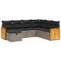 7-piece garden sofa set with gray PE rattan cushions by , Garden sets - Ref: Foro24-3265764, Price: 430,51 €, Discount: %