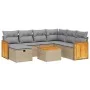 Garden sofa set with beige cushions mix 8 pieces PE rattan by , Garden sets - Ref: Foro24-3265770, Price: 500,19 €, Discount: %