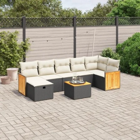8-teiliges Gartensofa-Set und schwarze synthetische Rattankissen von , Gartensets - Ref: Foro24-3265753, Preis: 458,74 €, Rab...