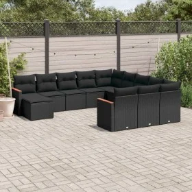 Gartensofa-Set 12-teilig mit schwarzen synthetischen Rattankissen von , Gartensets - Ref: Foro24-3258982, Preis: 737,51 €, Ra...