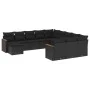 Garden sofa set 12 pieces with black synthetic rattan cushions by , Garden sets - Ref: Foro24-3258982, Price: 737,51 €, Disco...