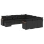 Set de sofás de jardín 12 piezas cojines ratán sintético negro de , Conjuntos de jardín - Ref: Foro24-3258982, Precio: 763,51...