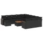 Garden sofa and cushion set 13 pieces black synthetic rattan by , Garden sets - Ref: Foro24-3258989, Price: 829,36 €, Discoun...