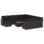 Gartensofa- und Kissenset 13-teilig aus schwarzem synthetischem Rattan von , Gartensets - Ref: Foro24-3258989, Preis: 858,46 ...