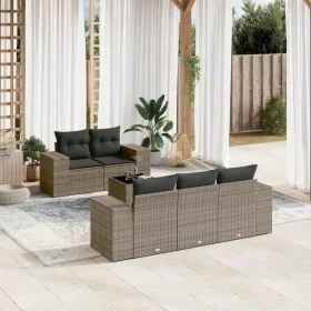 6-piece garden furniture set and gray synthetic rattan cushions by , Modular outdoor sofas - Ref: Foro24-3222299, Price: 444,...