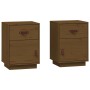 Nachttische 2 Stück honigbraunes Kiefernholz 40x34x55 cm von vidaXL, Nachttische - Ref: Foro24-818312, Preis: 81,58 €, Rabatt: %