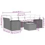 7-piece garden dining set and black synthetic rattan cushions by , Modular outdoor sofas - Ref: Foro24-3222315, Price: 463,01...