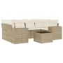 7-piece garden sofa set and beige synthetic rattan cushions by , Modular outdoor sofas - Ref: Foro24-3222317, Price: 508,20 €...