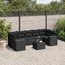 8-piece garden sofa set and black synthetic rattan cushions by , Modular outdoor sofas - Ref: Foro24-3222334, Price: 603,40 €...
