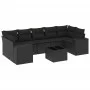 8-piece garden sofa set and black synthetic rattan cushions by , Modular outdoor sofas - Ref: Foro24-3222334, Price: 603,05 €...
