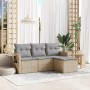 Garden sofa set with cushions 4 pieces beige synthetic rattan by , Garden sets - Ref: Foro24-3220068, Price: 249,33 €, Discou...