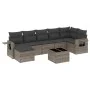 8-teiliges Gartensofa-Set und graue synthetische Rattankissen von , Gartensets - Ref: Foro24-3220489, Preis: 462,23 €, Rabatt: %