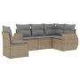 Gartensofa-Set mit Kissen, 5-teilig, beiges synthetisches Rattan von , Gartensets - Ref: Foro24-3221368, Preis: 360,12 €, Rab...