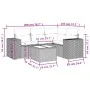 5-teiliges Gartenmöbel-Set und schwarze synthetische Rattankissen von , Modulare Sofas für den Außenbereich - Ref: Foro24-322...