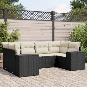 6-piece garden sofa set and black synthetic rattan cushions by , Garden sets - Ref: Foro24-3222975, Price: 408,71 €, Discount: %