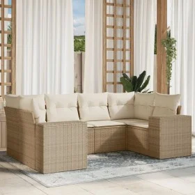 Garden sofa set with cushions 6 pieces beige synthetic rattan by , Garden sets - Ref: Foro24-3222977, Price: 457,31 €, Discou...