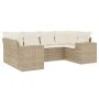 Garden sofa set with cushions 6 pieces beige synthetic rattan by , Garden sets - Ref: Foro24-3222977, Price: 457,31 €, Discou...