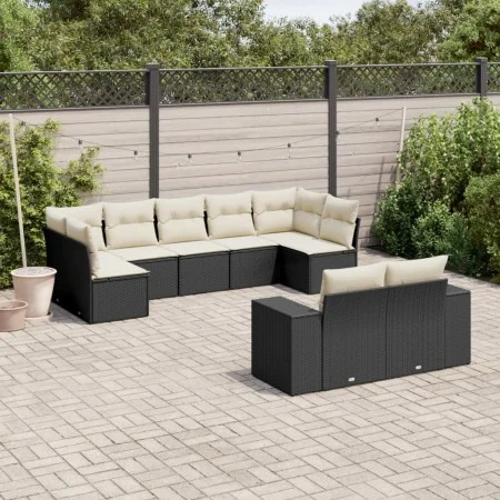 8-teiliges Gartensofa-Set und schwarze synthetische Rattankissen von , Gartensets - Ref: Foro24-3223015, Preis: 552,46 €, Rab...