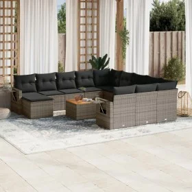 Garden sofa set with cushions 13 pieces gray synthetic rattan by , Modular outdoor sofas - Ref: Foro24-3224870, Price: 781,87...