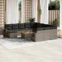 Garden sofa set with cushions 13 pieces gray synthetic rattan by , Modular outdoor sofas - Ref: Foro24-3224870, Price: 781,87...
