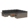 Garden sofa set with cushions 13 pieces gray synthetic rattan by , Modular outdoor sofas - Ref: Foro24-3224870, Price: 779,76...