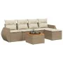 Garden sofa set with cushions 6 pieces beige synthetic rattan by , Garden sets - Ref: Foro24-3224980, Price: 423,56 €, Discou...