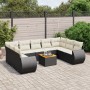 Garden sofa set 10 pieces with black synthetic rattan cushions by , Garden sets - Ref: Foro24-3225146, Price: 556,84 €, Disco...