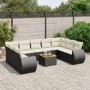 Set de sofás de jardín 10 pzas cojines ratán sintético negro de , Conjuntos de jardín - Ref: Foro24-3225146, Precio: 594,84 €...