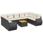 Garden sofa set 10 pieces with black synthetic rattan cushions by , Garden sets - Ref: Foro24-3225146, Price: 597,52 €, Disco...