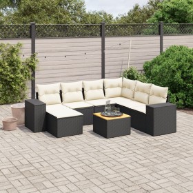 Set de sofás de jardín 8 piezas y cojines ratán sintético negro de , Conjuntos de jardín - Ref: Foro24-3225559, Precio: 430,8...