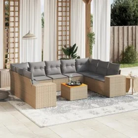 Gartensofa-Set mit beigen Kissen, 10-teilig, synthetisches Rattan von , Gartensets - Ref: Foro24-3225590, Preis: 619,76 €, Ra...