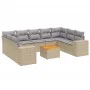 Gartensofa-Set mit beigen Kissen, 10-teilig, synthetisches Rattan von , Gartensets - Ref: Foro24-3225590, Preis: 630,19 €, Ra...