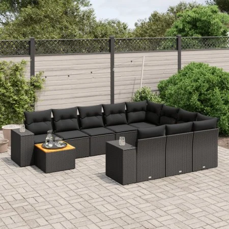 11-teiliges Gartensofa-Set und schwarze synthetische Rattankissen von , Gartensets - Ref: Foro24-3225628, Preis: 757,06 €, Ra...