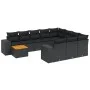 11-piece garden sofa set and black synthetic rattan cushions by , Garden sets - Ref: Foro24-3225628, Price: 757,06 €, Discoun...