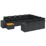 11-teiliges Gartensofa-Set und schwarze synthetische Rattankissen von , Gartensets - Ref: Foro24-3225628, Preis: 724,14 €, Ra...