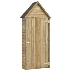 Caseta herramientas jardín con puerta madera pino 77x28x178cm