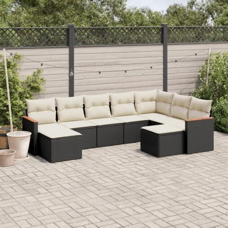 8-teiliges Gartensofa-Set und schwarze synthetische Rattankissen von , Gartensets - Ref: Foro24-3226539, Preis: 494,04 €, Rab...