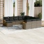 12-teiliges Gartensofa-Set mit grauen synthetischen Rattankissen von , Gartensets - Ref: Foro24-3226585, Preis: 669,84 €, Rab...