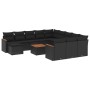 Garden sofa and cushion set 13 pieces black synthetic rattan by , Garden sets - Ref: Foro24-3226587, Price: 824,74 €, Discoun...