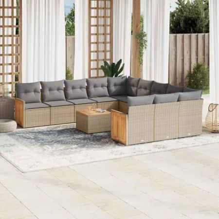 Gartensofa-Set mit beigem Kissenmix, 13-teilig, PE-Rattan von , Gartensets - Ref: Foro24-3226591, Preis: 815,55 €, Rabatt: %