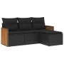 4-piece garden sofa set with black synthetic rattan cushions by , Garden sets - Ref: Foro24-3227581, Price: 248,97 €, Discoun...