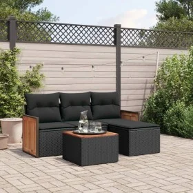 5-piece garden furniture set and black synthetic rattan cushions by , Garden sets - Ref: Foro24-3227588, Price: 285,68 €, Dis...