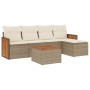 Garden sofa set with cushions 6 pieces beige synthetic rattan by , Garden sets - Ref: Foro24-3227605, Price: 334,31 €, Discou...