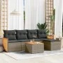 6-teiliges Gartenmöbel-Set und graue synthetische Rattankissen von , Gartensets - Ref: Foro24-3227607, Preis: 338,04 €, Rabat...