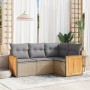 Garden sofa set with cushions 4 pieces beige synthetic rattan by , Garden sets - Ref: Foro24-3227613, Price: 272,08 €, Discou...