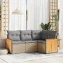 Garden sofa set with cushions 4 pieces beige synthetic rattan by , Garden sets - Ref: Foro24-3227613, Price: 294,53 €, Discou...