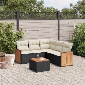 6-piece garden sofa set and black synthetic rattan cushions by , Garden sets - Ref: Foro24-3227645, Price: 362,61 €, Discount: %
