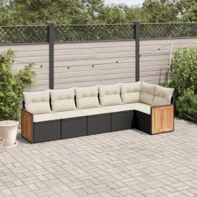 6-teiliges Gartensofa-Set und schwarze synthetische Rattankissen von , Gartensets - Ref: Foro24-3227666, Preis: 372,08 €, Rab...