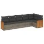 Set de muebles de jardín 6 pzas y cojines ratán sintético gris de , Conjuntos de jardín - Ref: Foro24-3227670, Precio: 382,90...