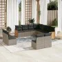 Set de sofás de jardín 11 pzas y cojines ratán sintético gris de , Conjuntos de jardín - Ref: Foro24-3227768, Precio: 645,96 ...